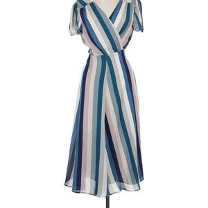 Leith Multicolor Striped Midi Dress